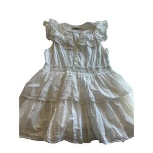 LoveShackFancy x Target White Ruffle Tiered Mini Dress Women’s Lg Smocked Waist